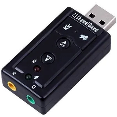 Picture of Mini USB 2.0 3D Virtual 480Mbps External 7.1 Channel Audio Sound Card Adapter- black