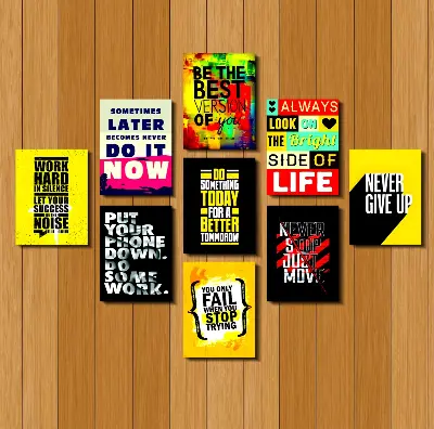 Picture of Home Decor 9pcs PVC Calligraphy Wallboard For Home & Office Decoration