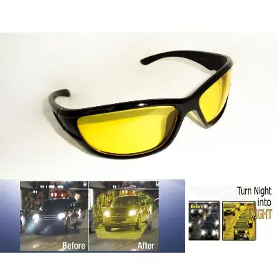 Picture of Night Vision Driving, Biking & cycling glasses -Yellow with luxuary Box