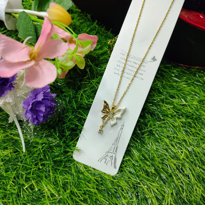 Picture of Fantasy Colorful Acrylic Butterfly Pendant Necklace  For Womens