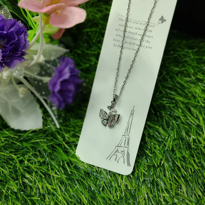 Picture of Fantasy Colorful Acrylic Butterfly Pendant Necklace  For Womens