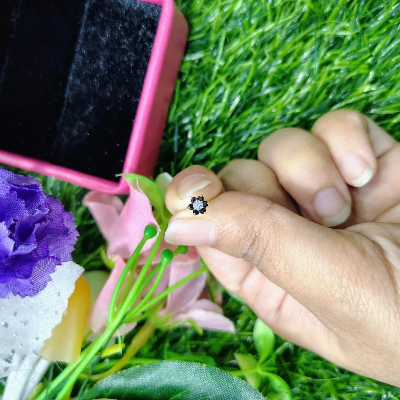 Picture of Traditional Gold Seven Stone Mossanite  Nose Pin -7 Mm (With gift box)