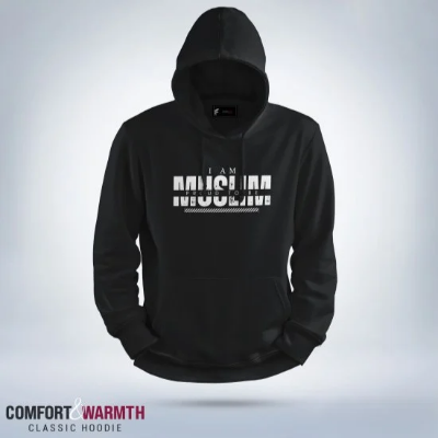 Picture of “I am proud to be muslim” Islamic Hoodie (Black)