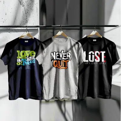 Picture of Unique Design Cotton T-Shirt 3-Piece Combo Pack