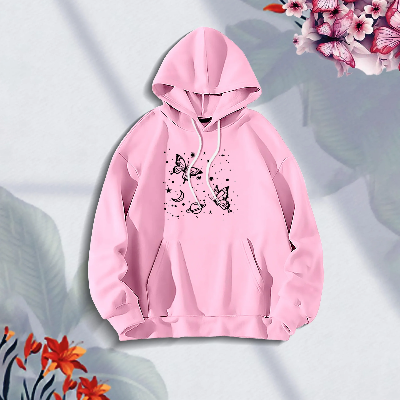 Picture of Premium Comfortable (Butterflies Globe) Ladies winter hoodie
