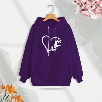 Picture of Premium Comfortable (Love Butterflies) Ladies winter hoodie
