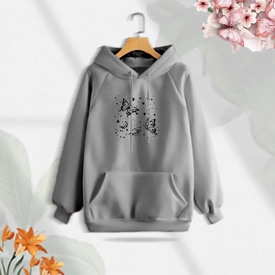 Picture of Premium Comfortable (Butterflies Glove) Ladies winter hoodie