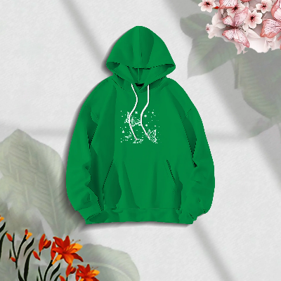 Picture of Premium Comfortable Stylish (butterflies glove-green) Ladies winter hoodie