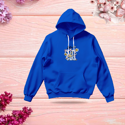 Picture of Premium Comfortable Stylish (Cute Girl-Blue) Ladies winter hoodie