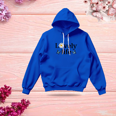 Picture of Premium Comfortable Stylish (Lovely Life-blue) Ladies winter hoodie