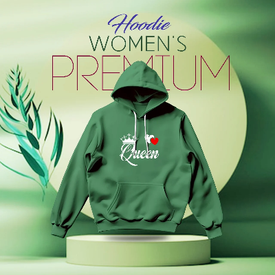 Picture of Premium Comfortable (Queen2-Green) Ladies winter hoodie