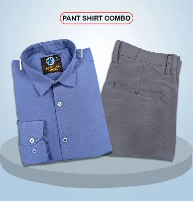 Picture of Premium Shirt & Pant Combo (Formal / Casual) (Light Blue & Ash)