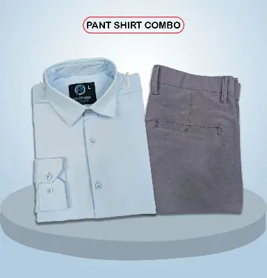 Picture of Premium Shirt & Pant Combo (Formal / Casual) (Sky & Ash)