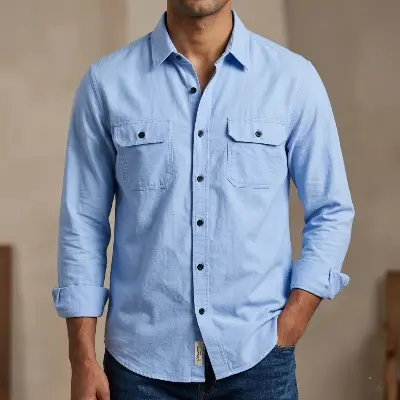 Picture of High Thickness Double Pocket Shirt.. ( Sky)