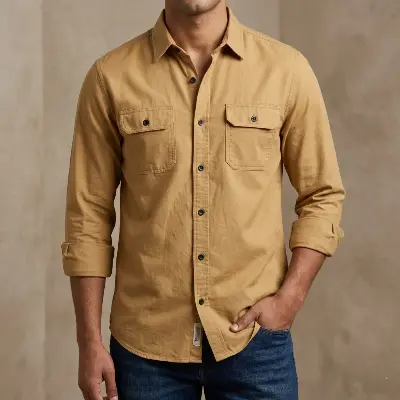 Picture of High Thickness Double Pocket Shirt.. ( Biscuit