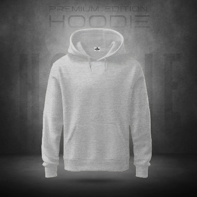Picture of Stylish Premium Quality Solid Color Hoodie Ash