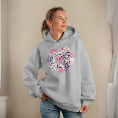 Picture of Premium Comfortable Printed Ladies Winter Hoodie ( Lite Blue )