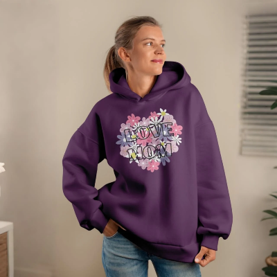 Picture of Premium Comfortable Printed Ladies Winter Hoodie ( Purple )