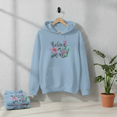 Picture of Premium Comfortable Printed Ladies Winter Hoodie ( Sky Lite Blue)