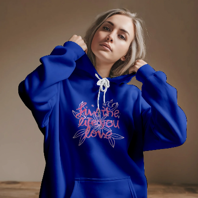 Picture of Premium Comfortable Printed Ladies Winter Hoodie ( Blue )