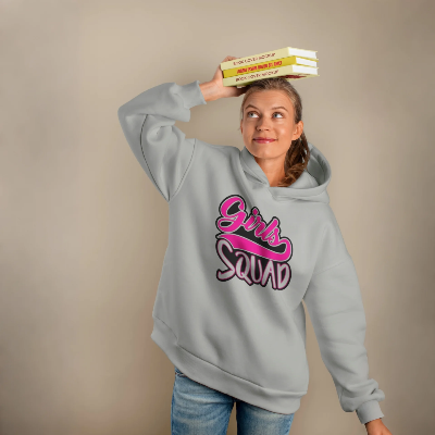 Picture of Premium Comfortable Printed Ladies Winter Hoodie ( Ash )