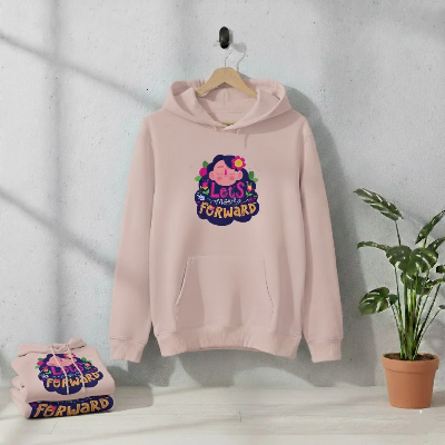 Picture of Premium Comfortable Printed Ladies Winter Hoodie (Salmon)