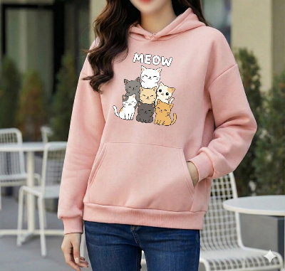 Picture of Premium Comfortable Printed Ladies Winter Hoodie