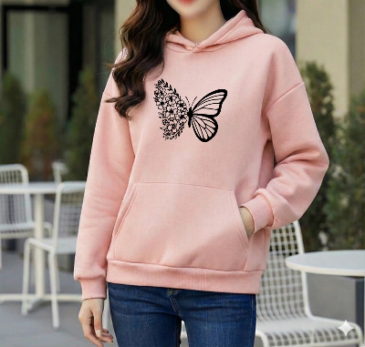 Picture of Premium Comfortable Printed Ladies Winter Hoodie