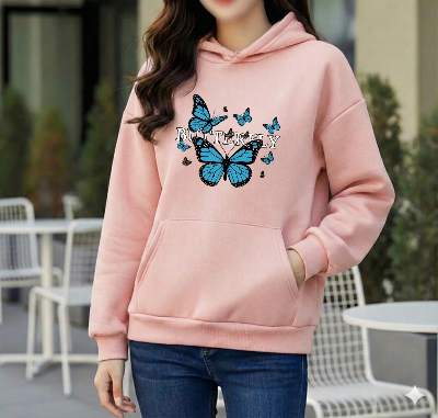 Picture of Premium Comfortable Printed Ladies Winter Hoodie