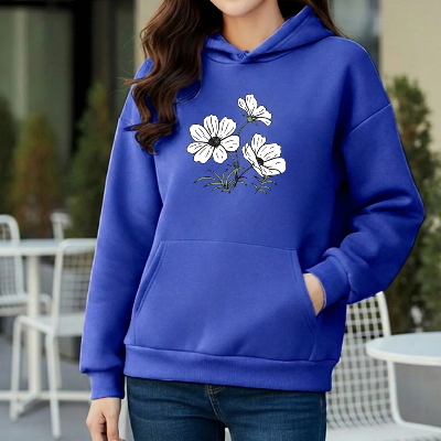 Picture of Premium Comfortable Printed Ladies Winter Hoodie