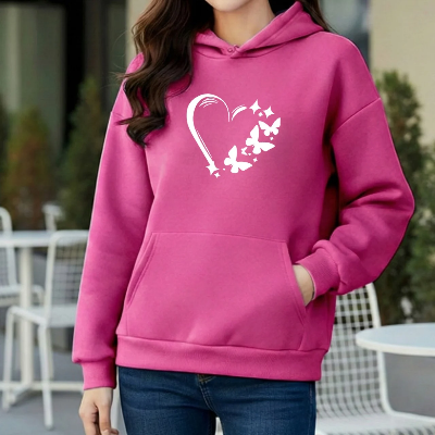 Picture of Premium Comfortable Printed Ladies Winter Hoodie