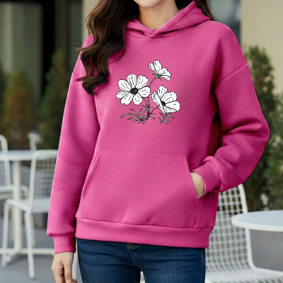 Picture of Premium Comfortable Printed Ladies Winter Hoodie