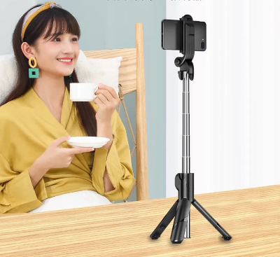 Picture of Q07 Foldable Mini Tripod & Selfi Stick with LED Light Bluetooth Remote Shutter