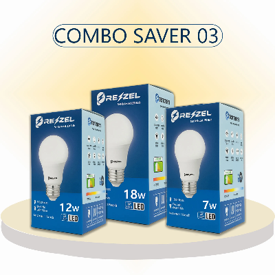 Picture of Rezzel LED Bulb 3-Piece Combo Pack (18w, 12w, 7w)