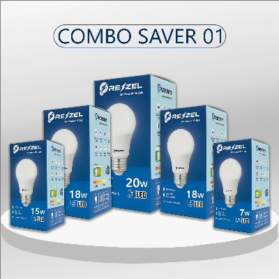 Picture of Rezzel LED Bulb 5-Piece Combo Pack (20w, 18w, 18w, 15w, 7w)