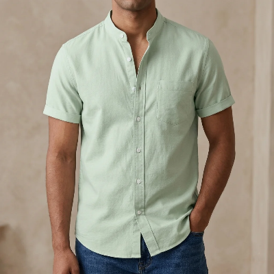 Picture of Fashionable half-sleeve shirt for men (Mint)