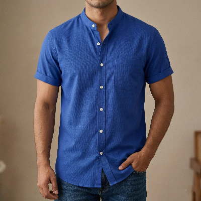 Picture of Fashionable half-sleeve shirt for men ( petrol)