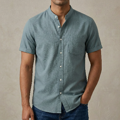 Picture of Fashionable half-sleeve shirt for men ( Ash)
