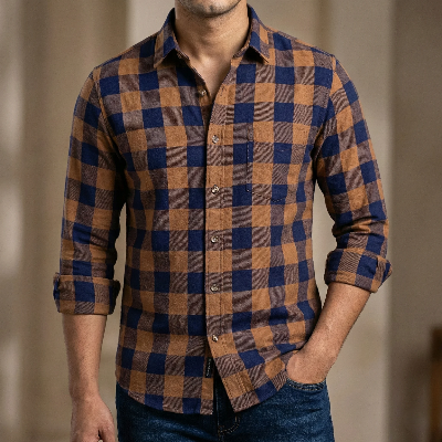 Picture of Men's  long sleeve check shirt