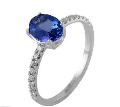 Picture of Sapphire Crystal Ring – Premium Silver Finish