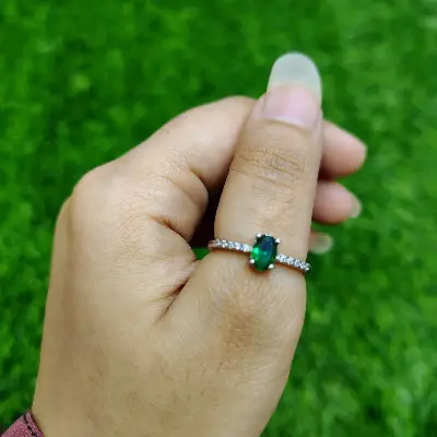 Picture of Sapphire Crystal Ring – Premium Silver Finish