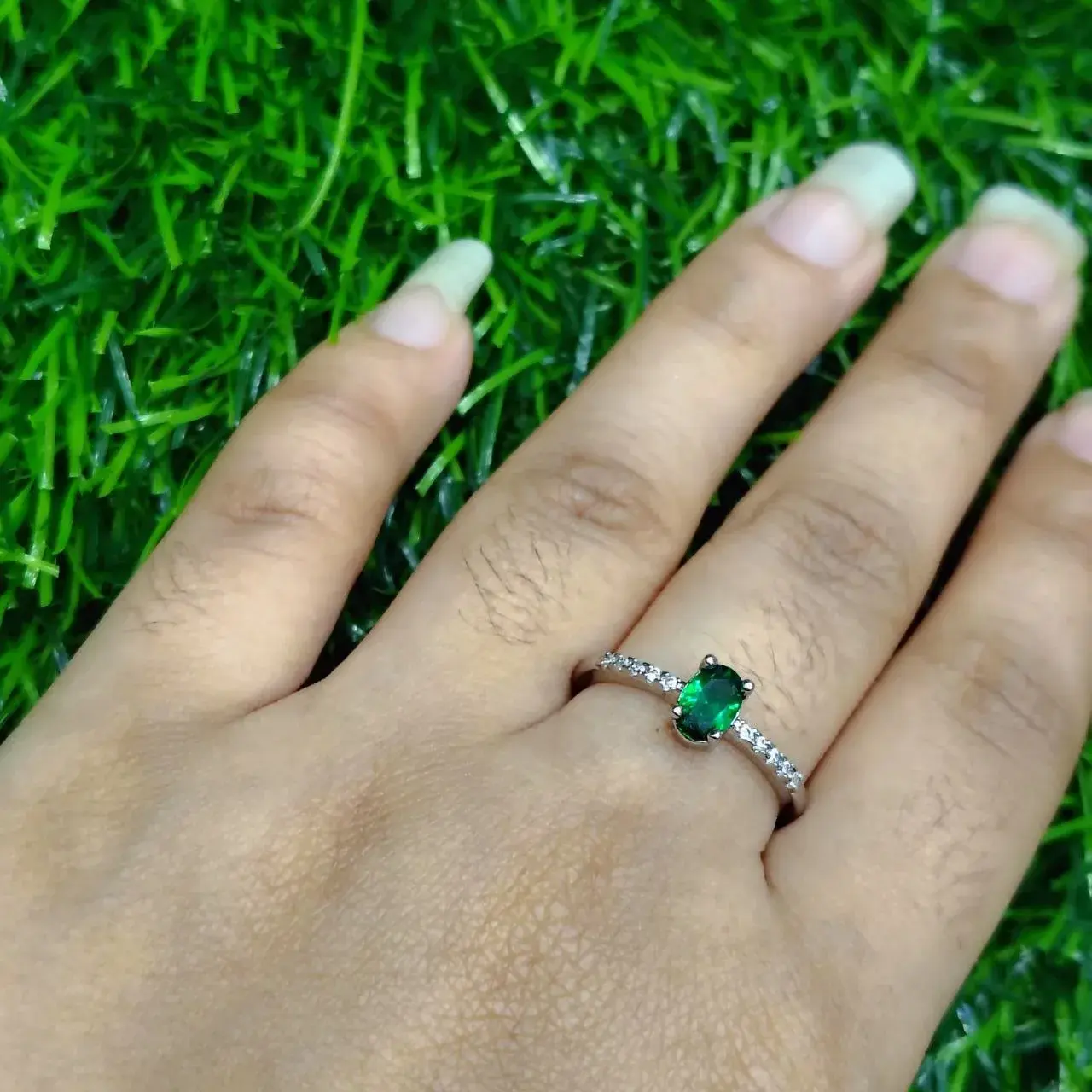 Picture of Sapphire Crystal Ring – Premium Silver Finish