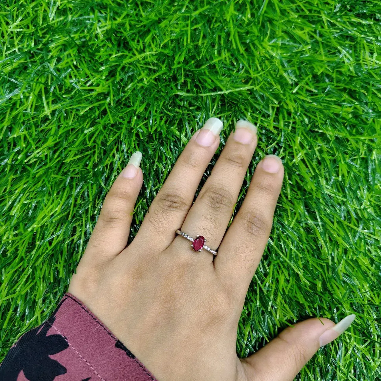 Picture of Sapphire Crystal Ring – Premium Silver Finish