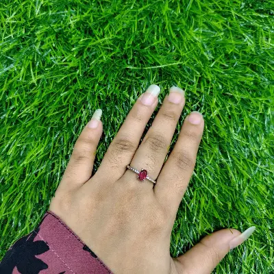 Picture of Sapphire Crystal Ring – Premium Silver Finish