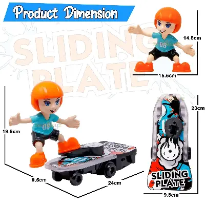 Picture of Sliding Plate -Electronic Stunt Skateboard Boy with Music & Light Effect (Multicolor)