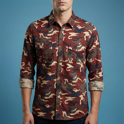 Picture of Fashionable Casual Shirt For Men (Maroon)