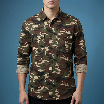 Picture of Fashionable Casual Shirt For Men (Army)