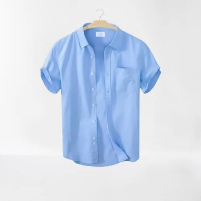 Picture of Men's Stylish Half Sleev Casual Solid Shirt  ( SKy )