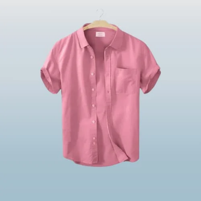 Picture of Men's Stylish Half Sleev Casual Solid Shirt ( Pink )