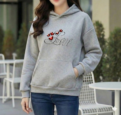 Picture of Premium Comfortable Printed Ladies Winter Hoodie